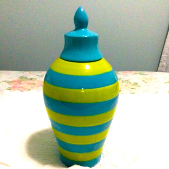 Turquoise & Lime Green Vase - Picture 8 of 8